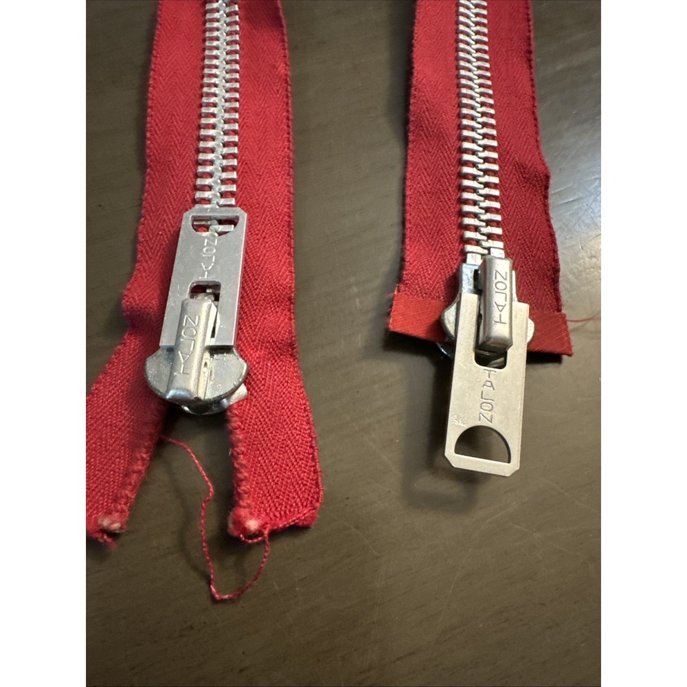 Rare VTG TALON 24'' New‎ 10 Red 1970's Metal Tooth 2-way Separating Zippers